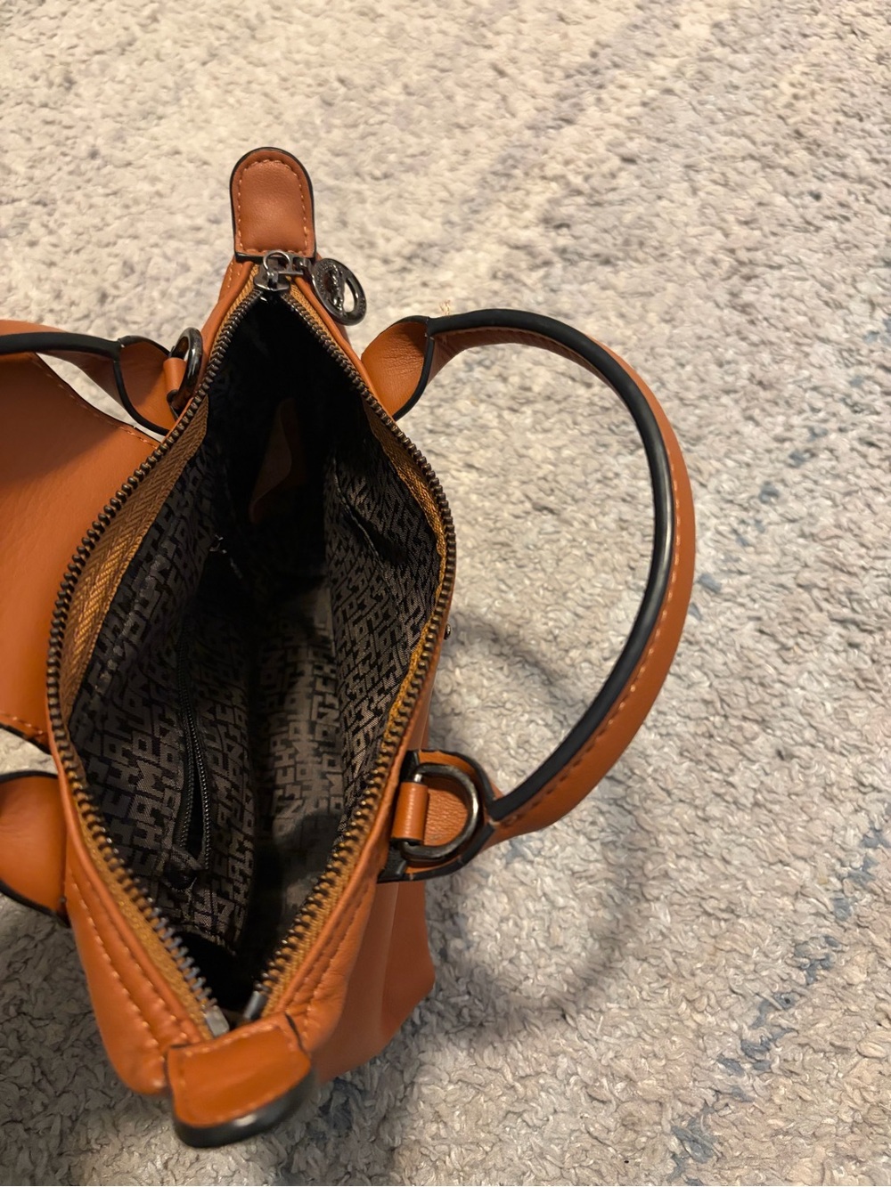 Longchamp Le Pliage Cuir Mini Leather Crossbody Bag Cognac Tan Brown - Picture 11 of 13